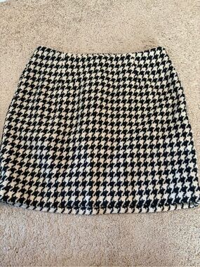Anine Bing Houndstooth Mini Skirt in Black & Cream